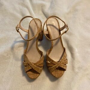 Cork platform sandals